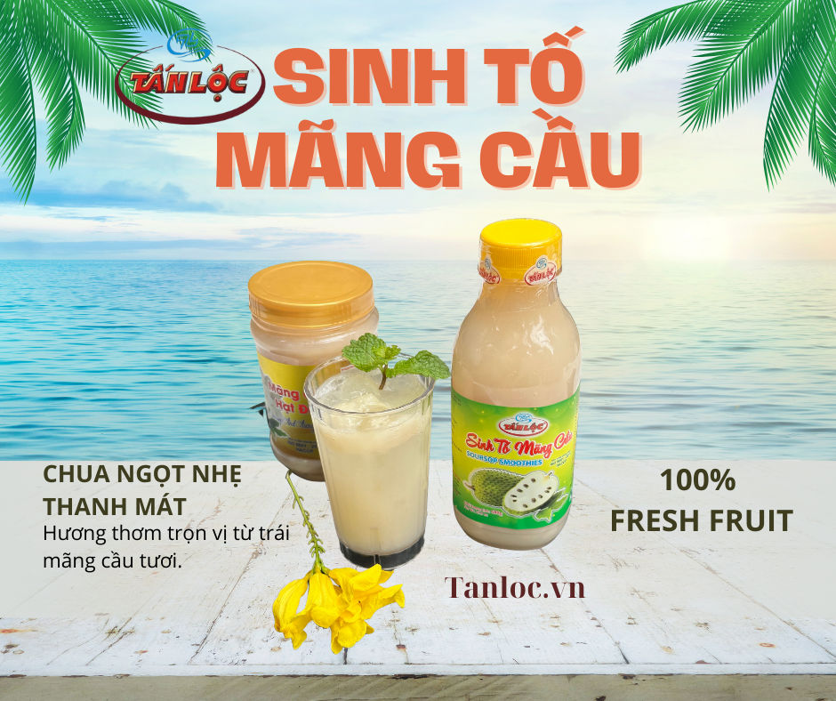 SINH TỐ MÃNG CẦU TẤN LỘC nước uống trái cây nhiệt đới.