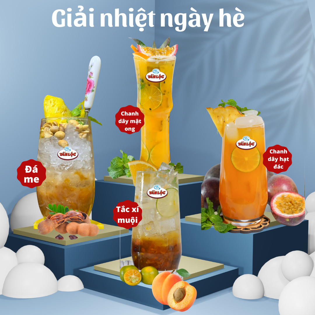 Nước uống giải khát, tươi mát ngày hè.